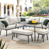 Inspired Home Razan Outdoor Rattan Wicker 5pc Seating Group
