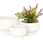 Morgan Hill Home Modern White Ceramic Planter Set