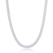 Links of Italy,  Sterling Silver 4mm Franco Chain (120 Gauge) - Rhodium Plated