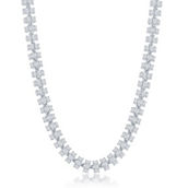 Links of Italy Sterling Silver 6mm Barrel CZ Chain - Rhodium Plated