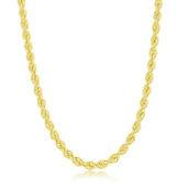 Links of Italy Sterling Silver 4.5mm Loose Rope Chain - Gold Plated