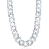 Links of Italy Sterling Silver 13.8mm Cuban Chain - Rhodium Plated