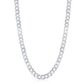 Links of Italy Sterling Silver 4.4mm Cuban Chain - Rhodium Plated