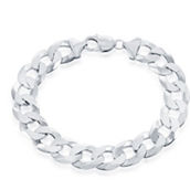 Links of Italy Sterling Silver 13.8mm Cuban Chain - Rhodium Plated