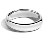 Sterling Silver Plain Dome Wedding Band for Men and Women, 5 mm width