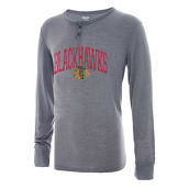 Concepts Sport Men's Gray Chicago Blackhawks Takeaway Henley Long Sleeve T-Shirt