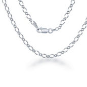 Links of Italy Sterling Silver Fancy Link Anklet - Rhodium Plated
