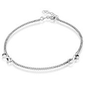 Bella Silver Sterling Silver Double Strand Infinity Anklet