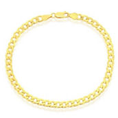 Links of Italy Sterling Silver 5mm Cuban Anklet - Gold Plated