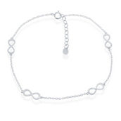 Bella Silver Sterling Silver Infinity Anklet