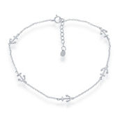 Bella Silver Sterling Silver Anchor by the Yard Anklet