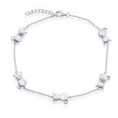 Bella Silver Sterling Silver Cats by the Yard Anklet