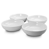 Gibson Home Extra Wide 8.5 in. Stoneware Dinner and Serving Bowls in White, Set