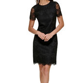 Womens Lace Knee-Length Cocktail Dress