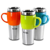 Mr. Coffee Traverse 3 Piece 16 Ounce Stainless Steel and Ceramic Travel Mug and