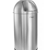 Elama 50 Liter Large 13 Gallon Push Lid Stainless Steel Cylindrical Home and Kit