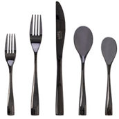 Gibson Home Holland Road 20 Piece Black Stainless Steel Flatware Set
