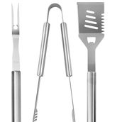 Oster Baldwin 3 Piece Stainless Steel Barbecue Tool Set in Silver