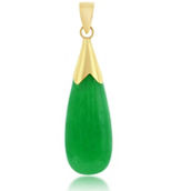 Bellissima 14K Yellow Gold, Jade Pear-shaped Pendant