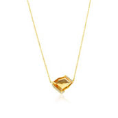 Bellissima 14K Yellow Gold, 2.04ct Citrine, Diamond Necklace - 17 Stones
