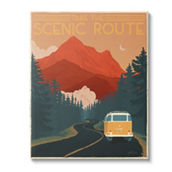 Stupell Canvas Wall Art Take the Scenic Route, 24 x 30