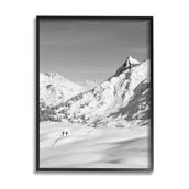 Stupell Black Framed Giclee Art Hikers Trekking Winter Mountain, 16 x 20