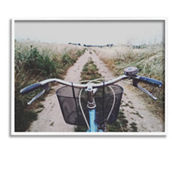 Stupell White Framed Giclee Art Bicycle on Rural Path, 16 x 20