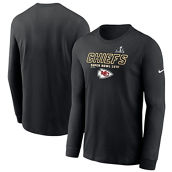 Nike Men's Black Kansas City Chiefs Super Bowl LVIII Iconic Long Sleeve T-Shirt