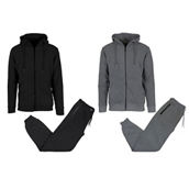 Men's Slim Fit Fleece-Lined Full Zip Hoodie & Jogger 2-Piece Set-2 Pack