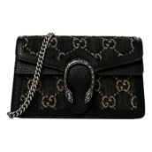 Gucci Dionysus Black GG Denim Super Mini Crossbody Clutch Bag (New)