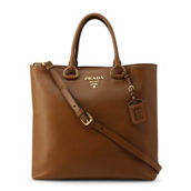 Prada Vitello Phenix Cognac Brown Shopping Tote Bag (New)