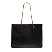 Saint Laurent Siena Ultra Lux Black Calf Leather Chain Shoulder Tote Bag (New)