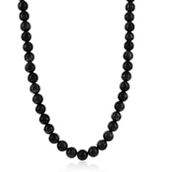 Metallo Stainless Steel 8mm Bead Necklace - Onyx