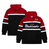 Mitchell & Ness Men's Black/Red Chicago Blackhawks Head Coach Pullover Hoodie