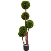 Nearly Natural 4-ft Boxwood Topiary Tree UV Resistant (Indoor/Outdoor)