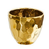 Nearly Natural 6-in Designer Gold Vase