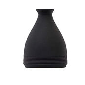Nearly Natural 10-in Cone Stone Vase Black Matte