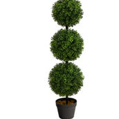 Nearly Natural 3-ft Boxwood Triple Ball Topiary Artificial Tree (Indoor/Outdoor)