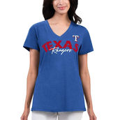 G-III 4Her by Carl Banks Women's Royal Texas Rangers Key Move V-Neck T-Shirt