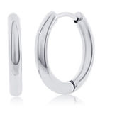 Metallo Stainless Steel 11.5mm Polished Hoop Earrings