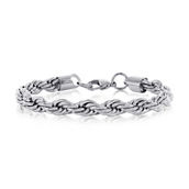 Metallo Stainless Steel 8mm Rope Chain Bracelet - Black Plated