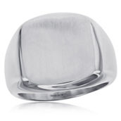 Metallo Stainless Steel Brushed Square Ring