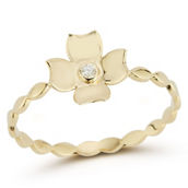 Luminosa Gold 14K Gold and Diamond Accent Flower Ring