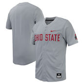 Nike Men's Gray Ohio State Buckeyes Replica Full-Button Baseball Jersey