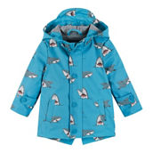 Infant Boys Blue Shark Print Raincoat