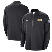 Nike Men's Black Los Angeles Lakers Authentic Performance Half-Zip Jacket