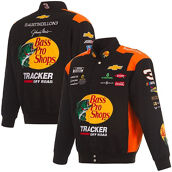JH Design Men's Black Austin Dillon Twill Driver Uniform Full-Snap Jacket