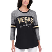 G-III 4Her by Carl Banks Women's Black Vegas Golden Knights Play 3/4-Sleeve T-Shirt