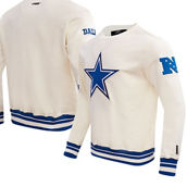 Pro Standard Men's Cream Dallas Cowboys Retro Classics Fleece Pullover Sweatshirt