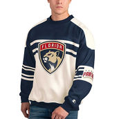 Starter Men's White Florida Panthers Defense Fleece Crewneck Pullover Sweatshirt